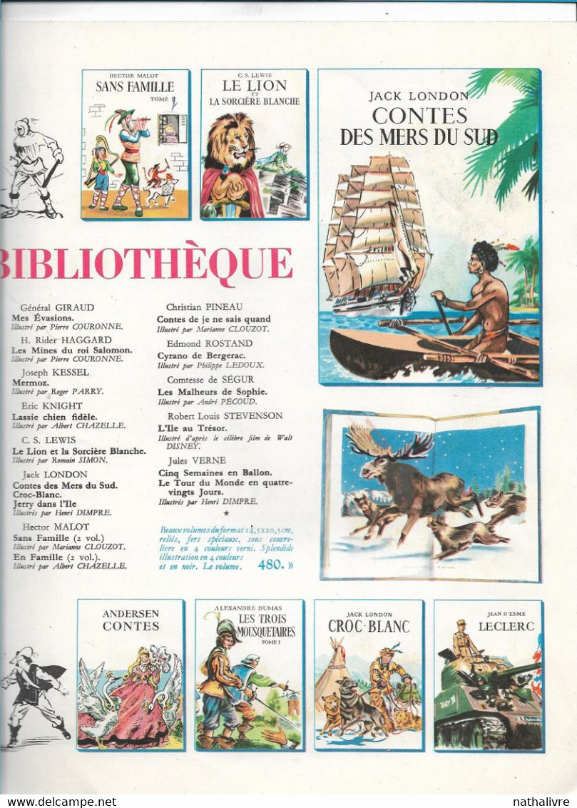 ANCIEN CATALOGUE ETRENNES HACHETTE , 1953 , Livres Bibliothèque Verte Rose Albums Divers Mickey Babar... - Pubblicitari