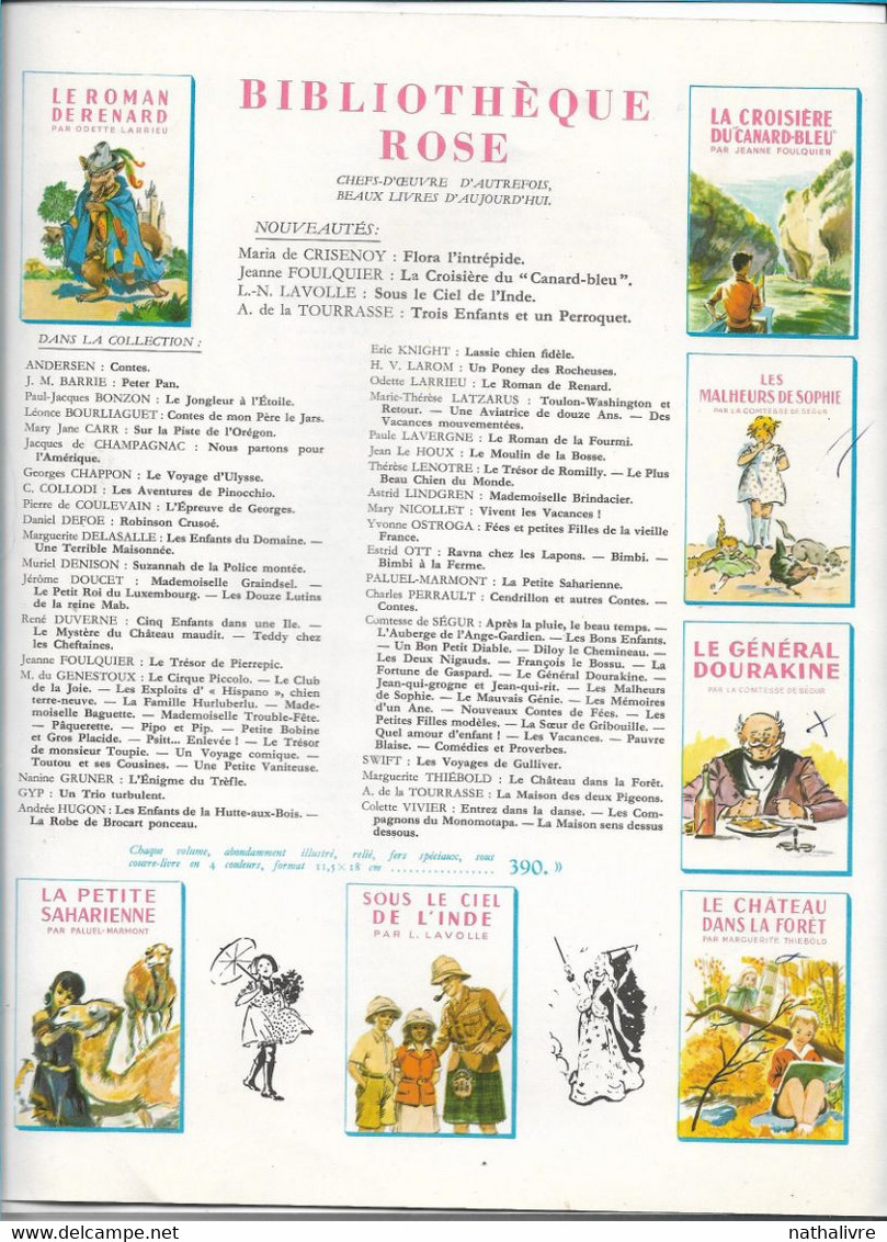 ANCIEN CATALOGUE ETRENNES HACHETTE , 1953 , Livres Bibliothèque Verte Rose Albums Divers Mickey Babar... - Pubblicitari