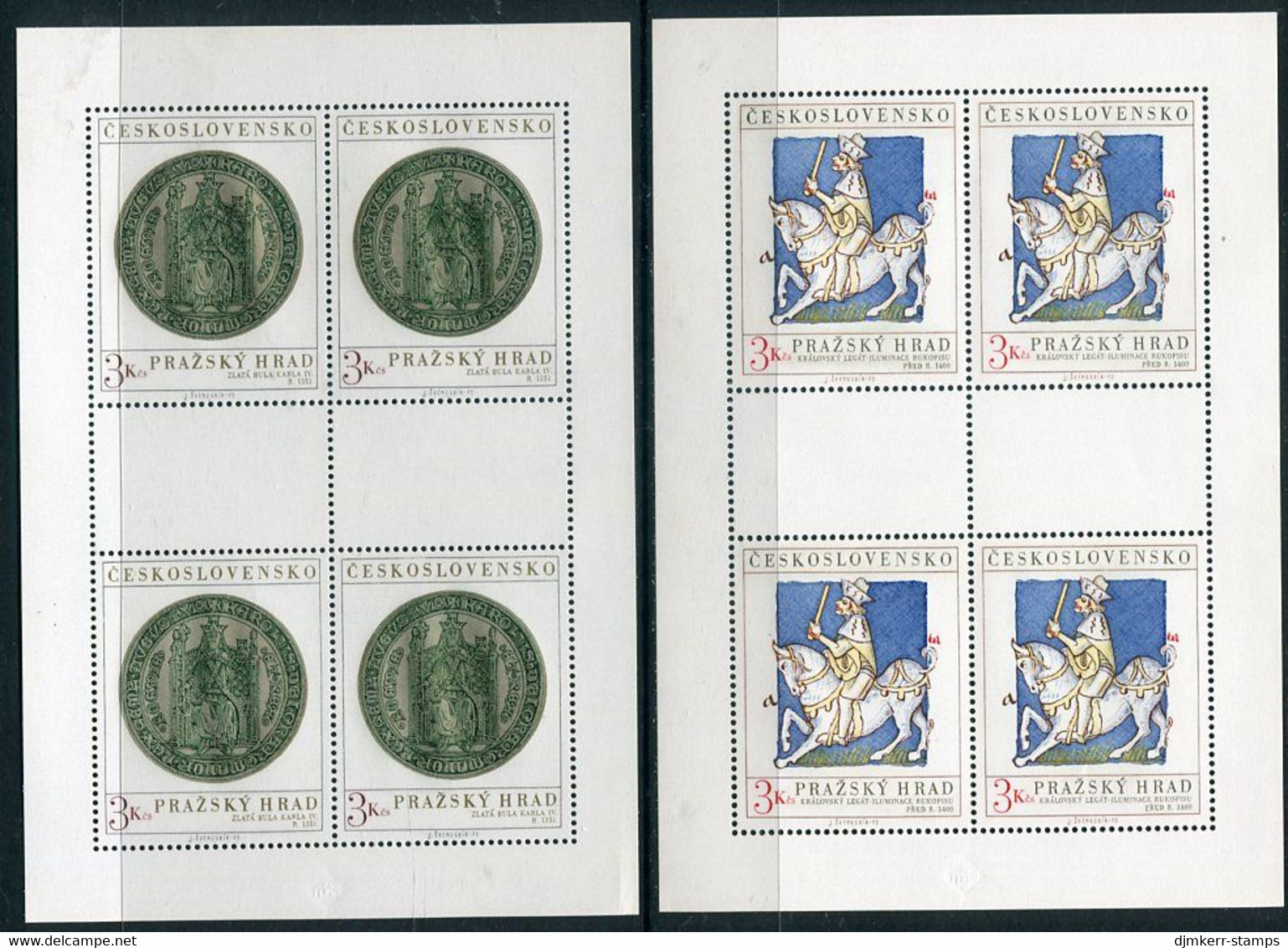 CZECHOSLOVAKIA 1973 Prague Castle In Sheetlets Of 4 MNH / **  Michel 2141-42 Kb - Nuovi