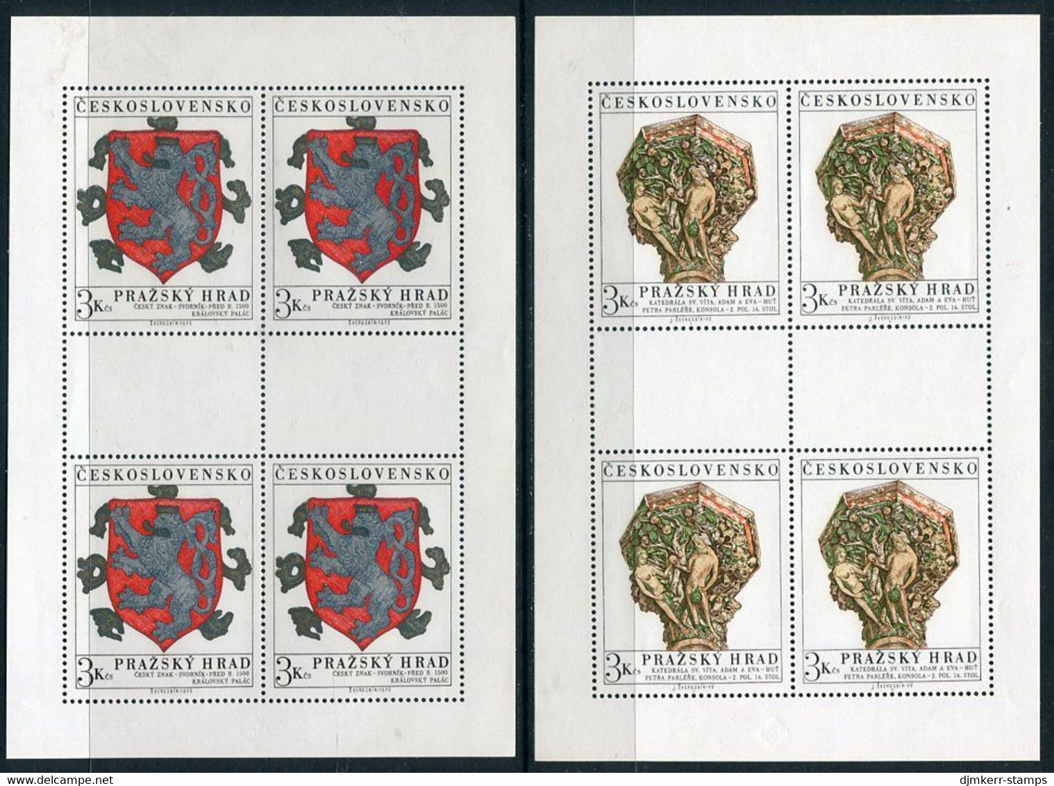 CZECHOSLOVAKIA 1972 Prague Castle In Sheetlets Of 4 MNH / **  Michel 2071-72 Kb - Unused Stamps