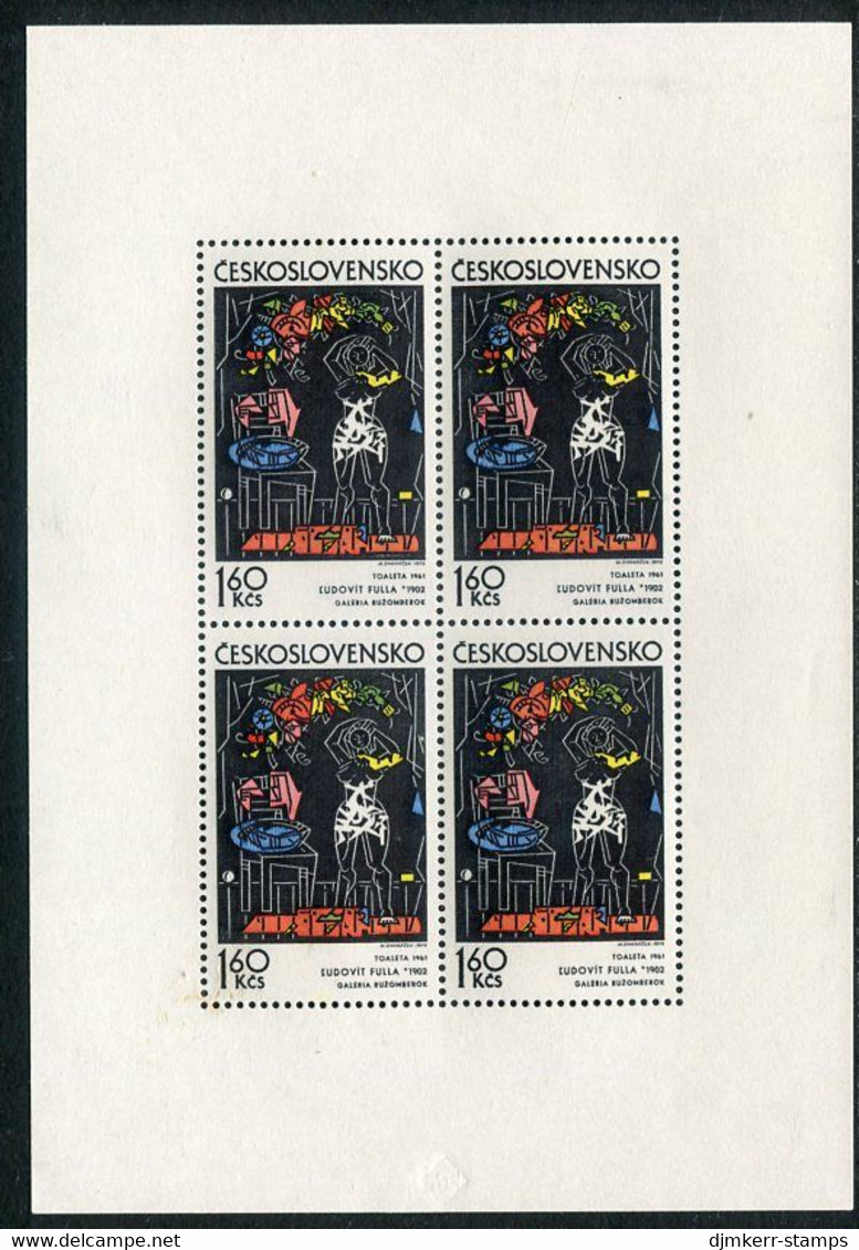 CZECHOSLOVAKIA 1972 Graphic Art 1.60 Kc Sheetlet Of 4 MNH / **  Michel 20642 Kb - Ungebraucht