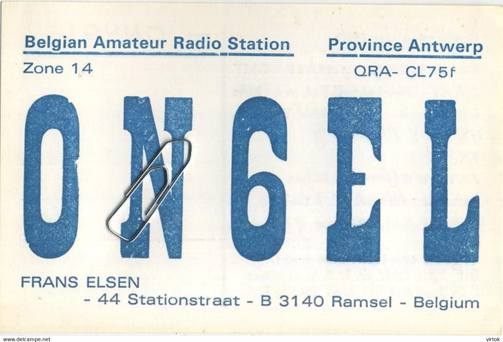 RAMSEL :  Belgian Amateur Radio Station :  Frans Elsen  ( Scans ) - Herselt