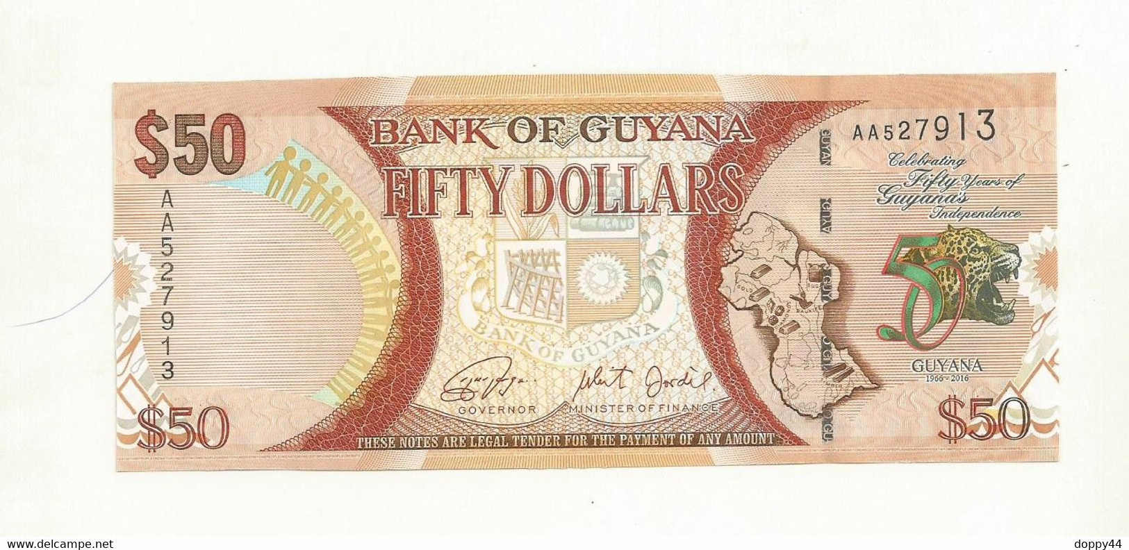 BILLET NEUF GUYANA 50 DOLLARS. - Guyana