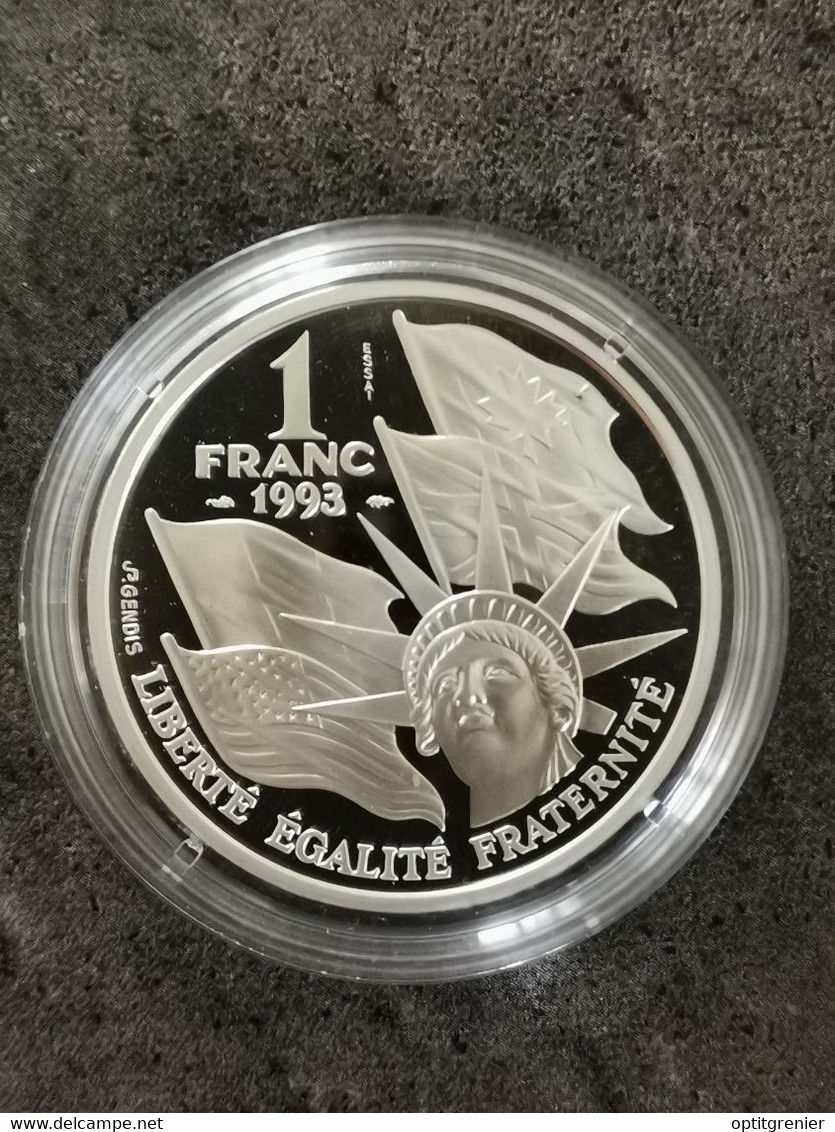 ESSAI 1 Franc 1993 Cinquantenaire Du Débarquement Argent / FRANCE SILVER / Sous Capsule UNC - Essais, Piéforts, épreuves & Flans Brunis