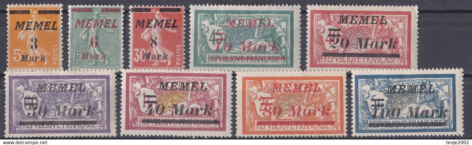 Memel Memelgebiet - Mi.Nr. 110 - 118 - Ungebraucht Mit Gummi Und Falzresten MH - Klaipeda 1923