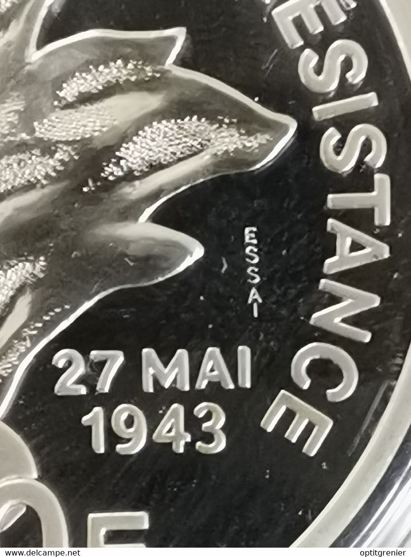 ESSAI 100 Francs 1993 Jean Moulin  ARGENT / FRANCE SILVER / Sous Capsule UNC - Essays & Proofs