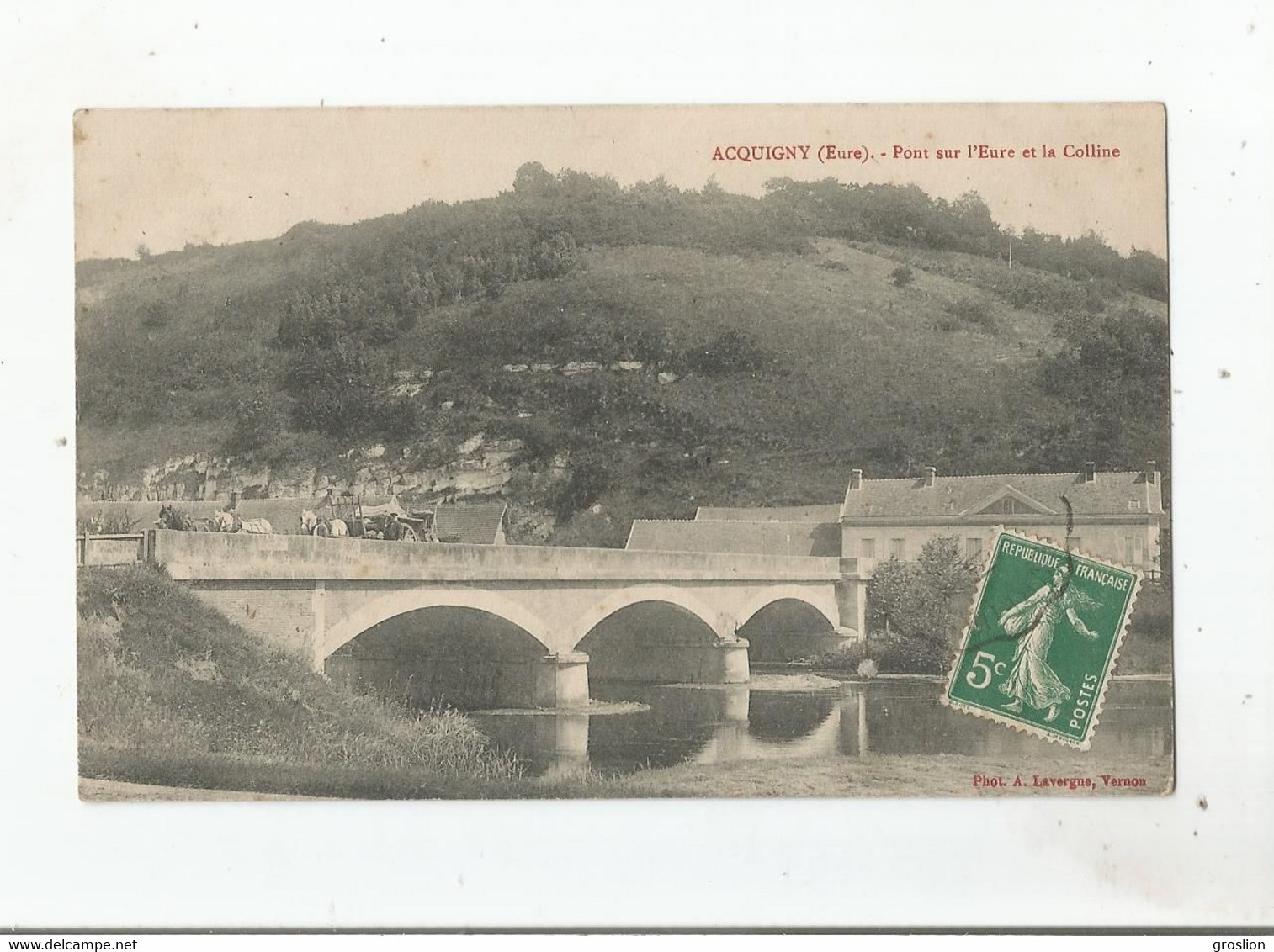 ACQUIGNY (EURE) PONT SUR L'EURE ET LA COLLINE - Acquigny