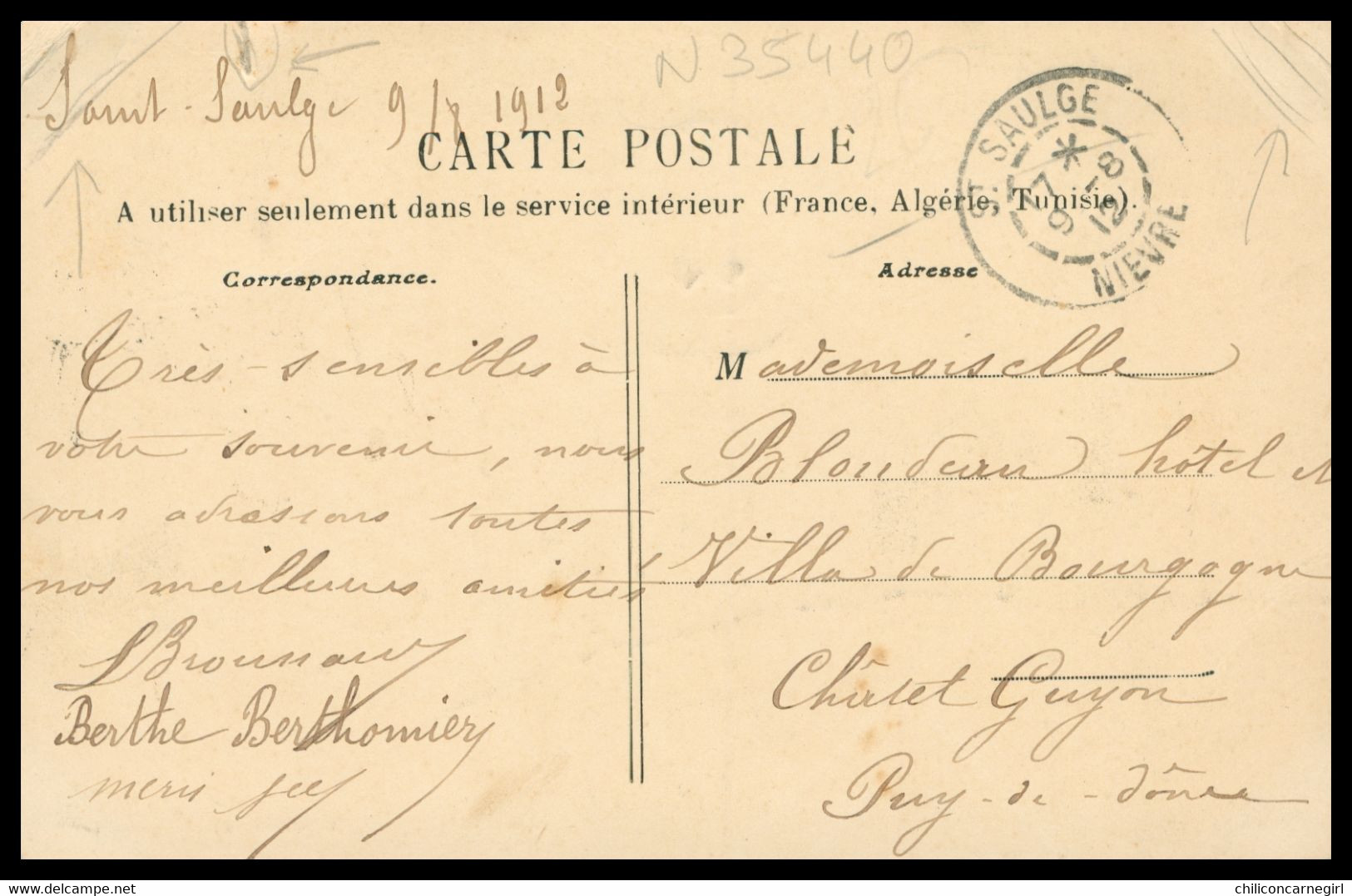 SAINT SAULGE - Faubourg De Châtillon - Hôtel Du Bazois - Animée - Edit. ARVEAU - 1912 - St - Sonstige & Ohne Zuordnung