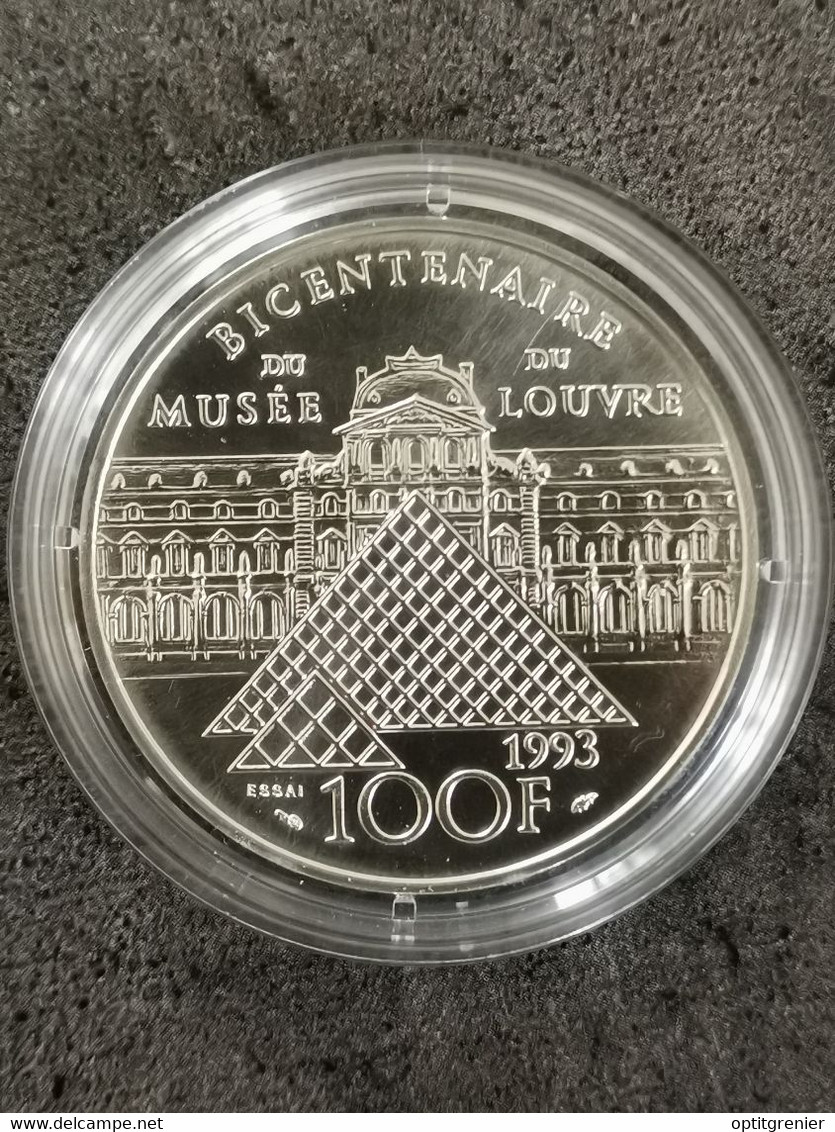 ESSAI 100 Francs 1993 LOUVRE Sacre De Napoléon 1er ARGENT / FRANCE SILVER / Sous Capsule UNC - Prova