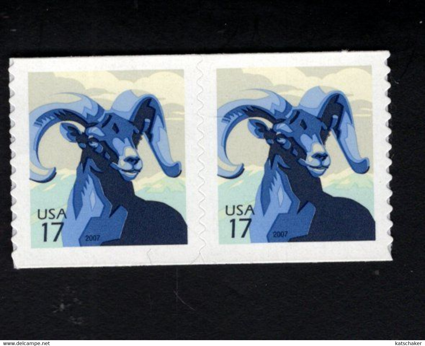 1358661895 2007 SCOTT 4140 (XX)  POSTFRIS MINT NEVER HINGED -  BIGHORN SHEEP PAIR - Ungebraucht