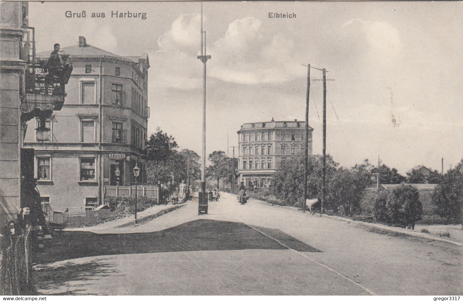 A67) GRUß Aus HARBURG - ELBTEICH - Straße Mit Tollen Haus Details U. S. KNOCKE Gasthof Bzw. Geschäft 19.9.1911 - Harburg