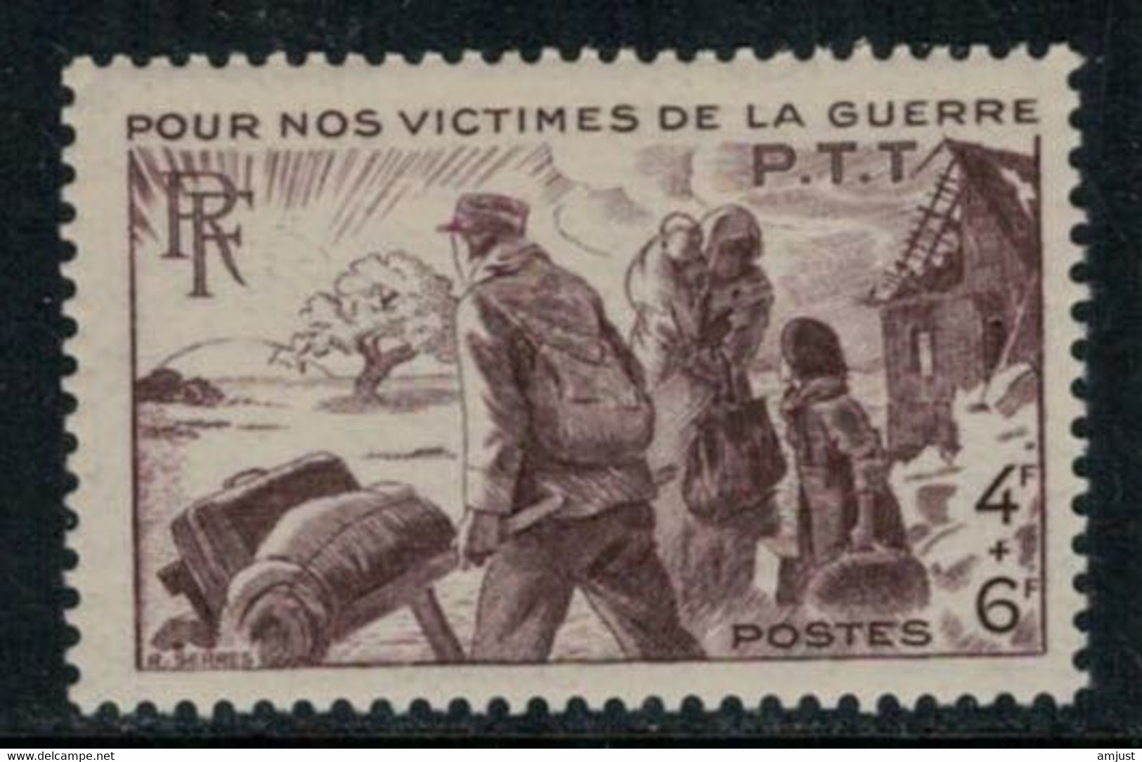 France // 1945 // Au Profit Des Victimes De Guerre Des P.T.T., Neuf** MNH N0. 737 Y&T (sans Charnière) - Neufs