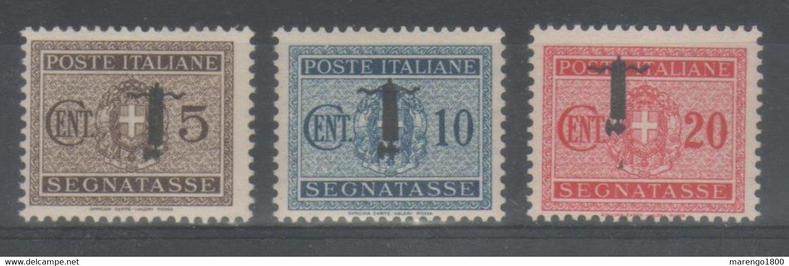 ITALIA 1944 - RSI - Segnatasse 5, 10 E 20 C. ** Varietà Soprastampa Capovolta - Firmati Raybaudi +1          (g7924) - Strafport