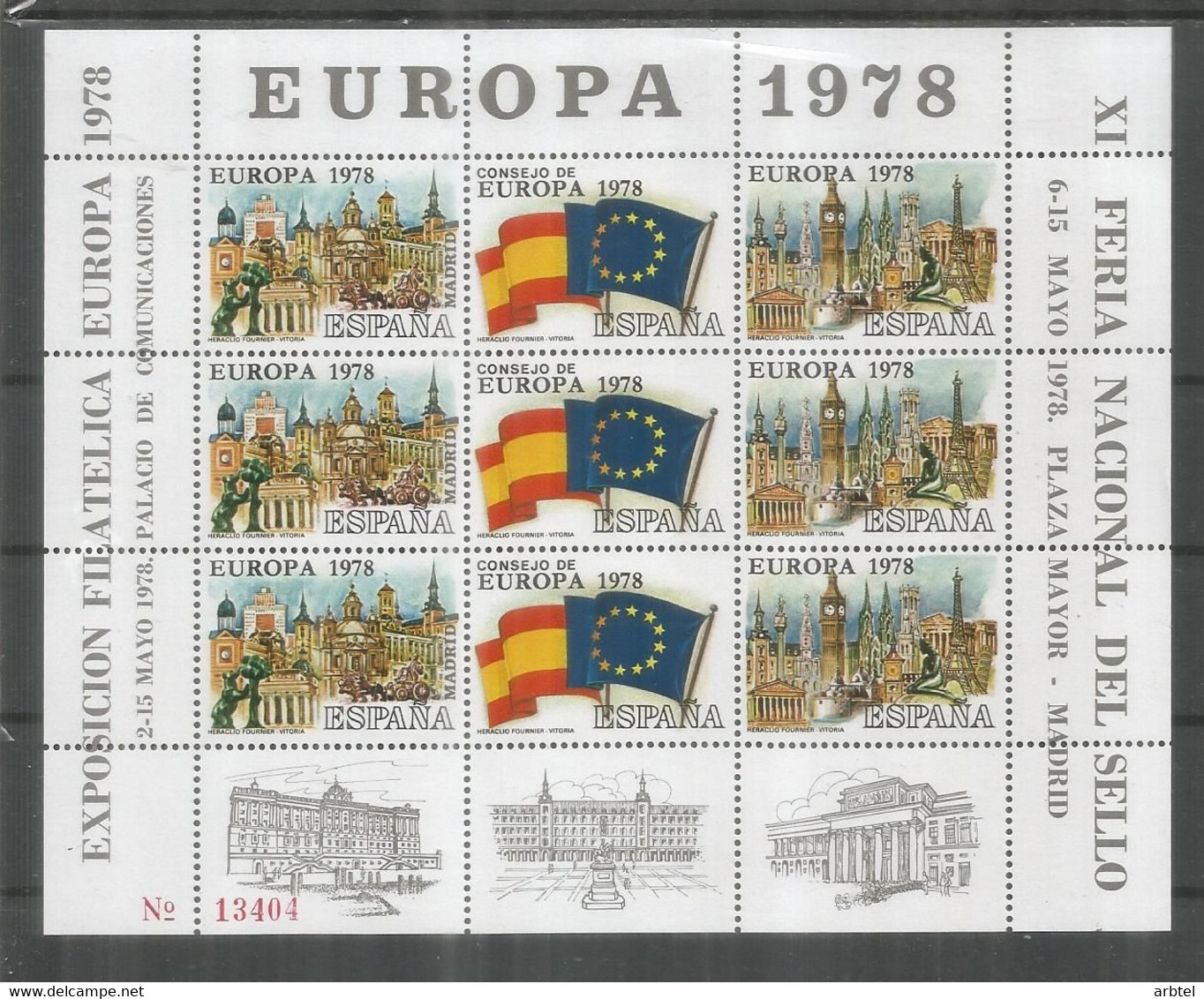 HOJITA EXPOSICION FILATELICA EUROPEA 1978 - Commemorative Panes