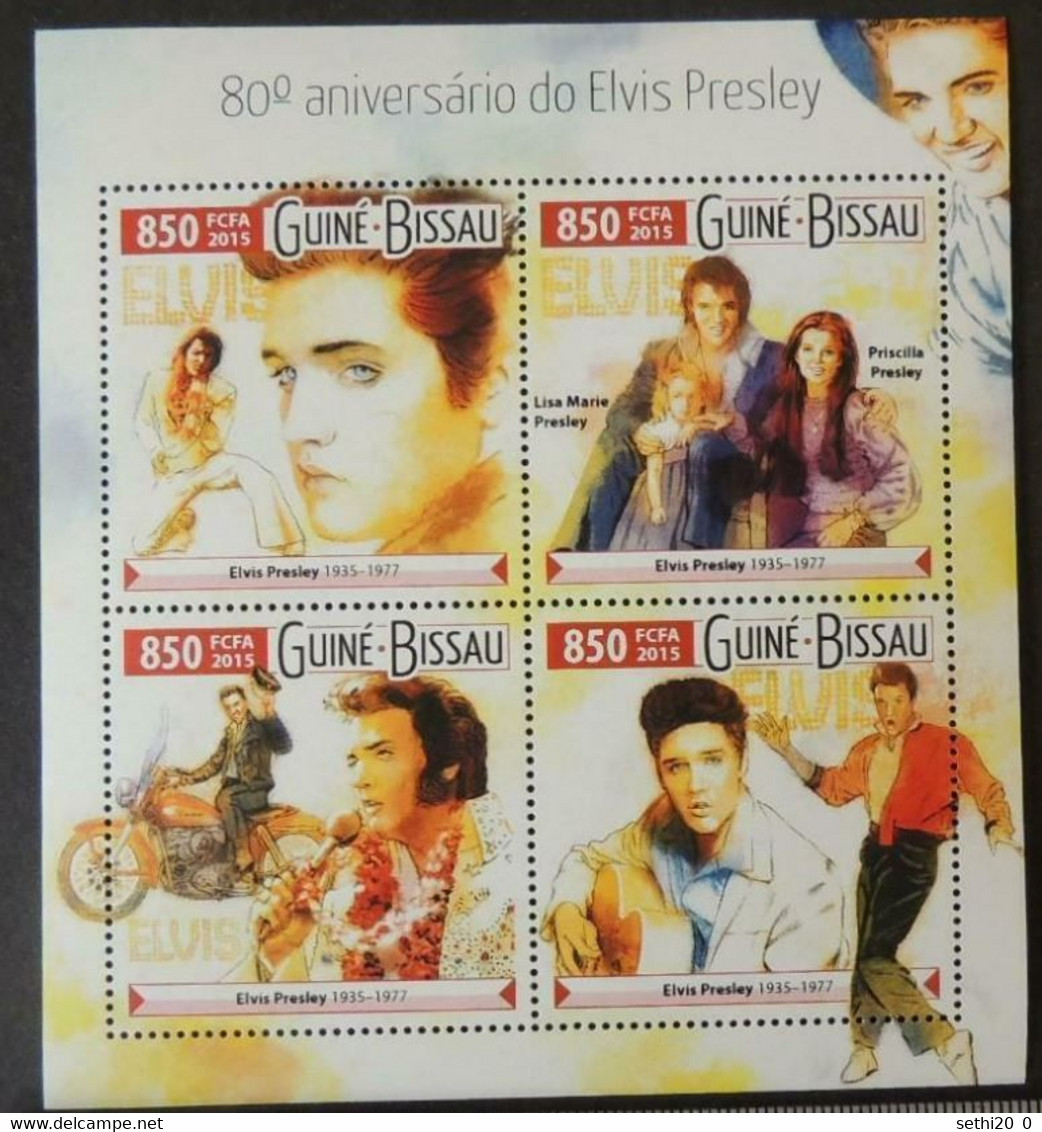 Guinee Bissau  2015 Elvis PRESTLEY Moto Motor Bike MNH - Chanteurs