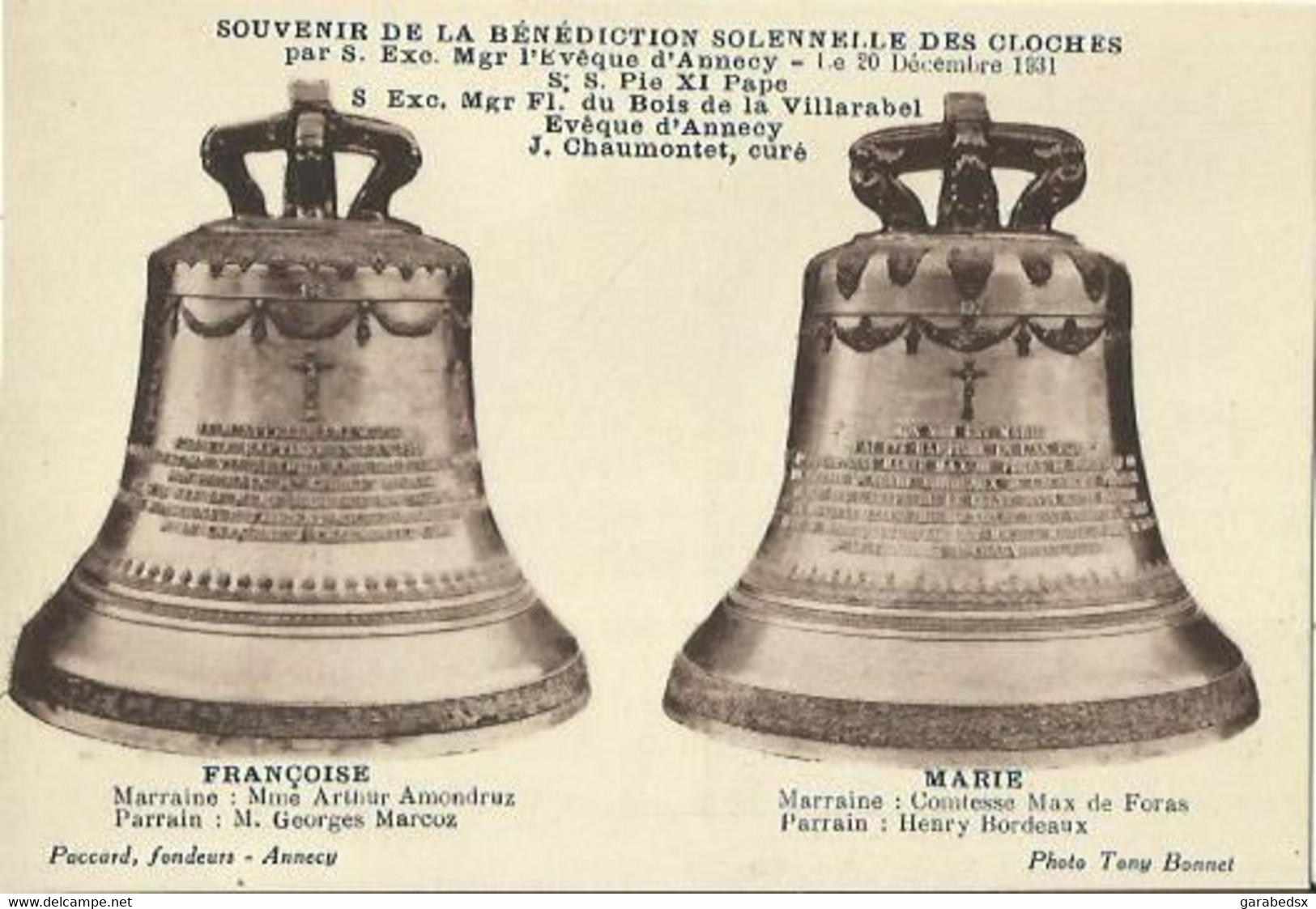 CPA De ANNECY - Souvenir De La Bénédiction Solennelle Des Cloches Par S. Exc. L'Evêque D'Annecy Le 20 Décembre1931. - Annecy