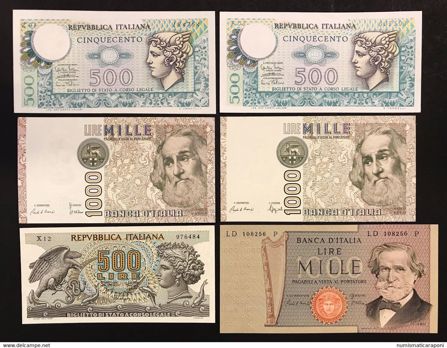 500 1000 Lire Lotto 6 Esmplari Spl/q.fds Fds LOTTO 2633 - 2000 Lire