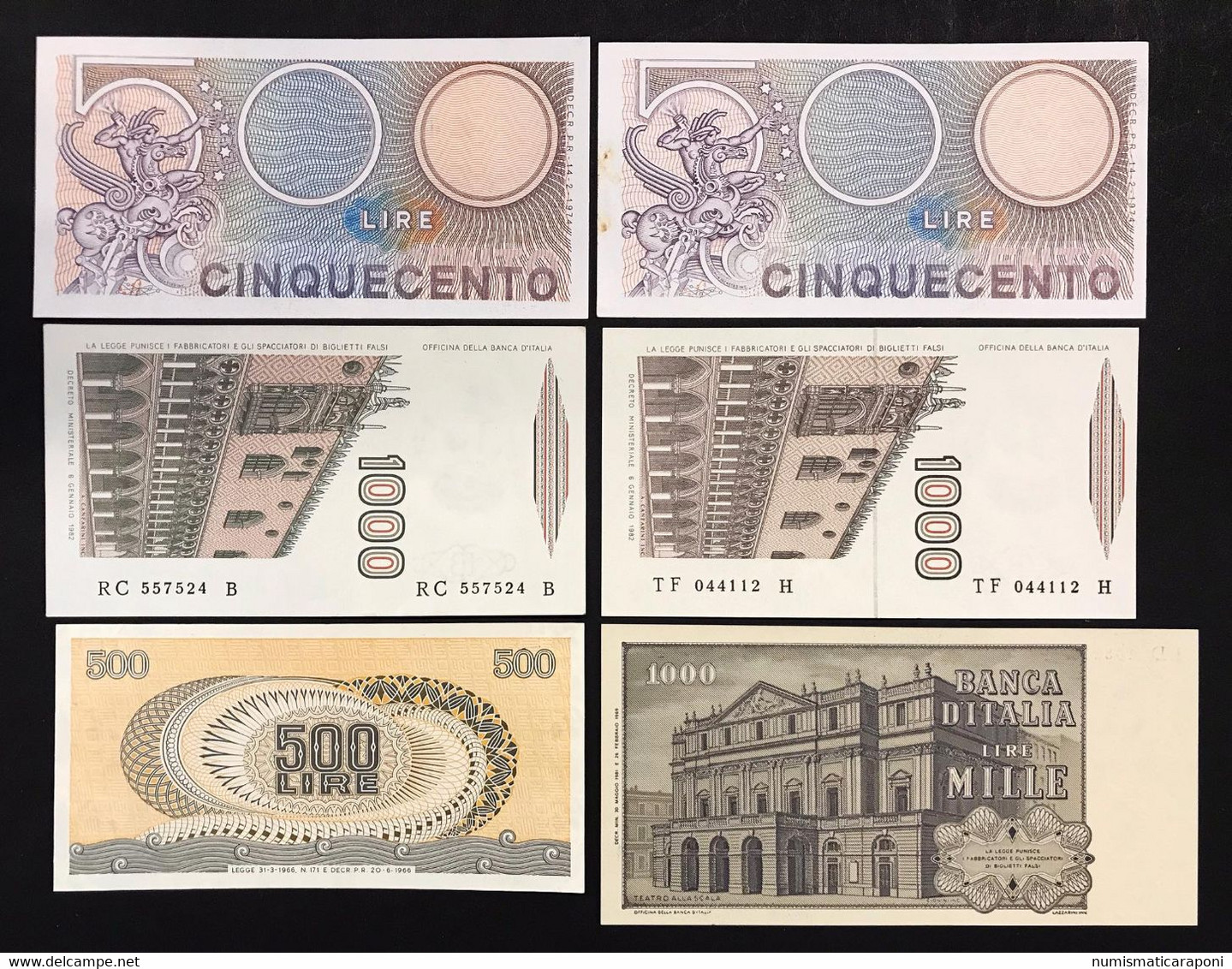 500 1000 Lire Lotto 6 Esmplari Spl/q.fds Fds LOTTO 2633 - 2000 Lire