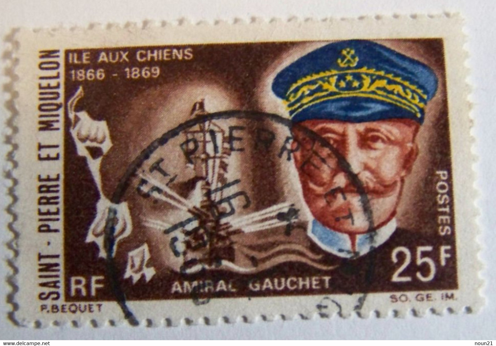 SPM - Saint Pierre Et Miquelon - 1968 - YT N° 383 Oblitéré - Amiral Gauchet - Used Stamps