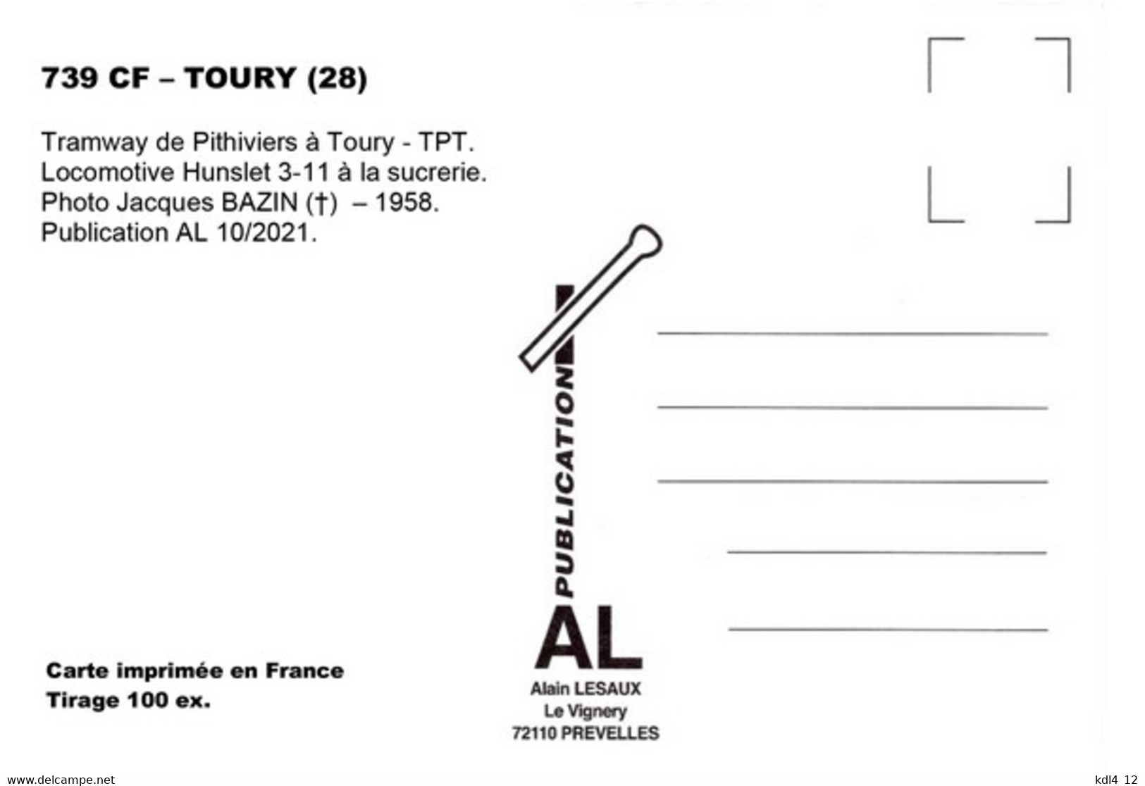 AL 739 - Trrain, Loco Hunslet 3-11 - TOURY - Eure Et Loir - TPT - Zubehör