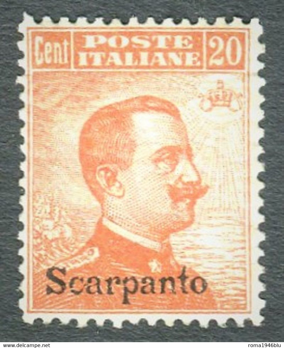 EGEO SCARPANTO 1922 20 C.  SASSONE N.11 ** MNH - Ägäis (Scarpanto)