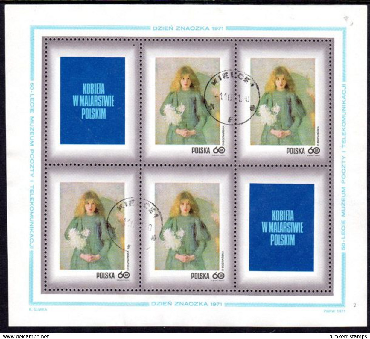 POLAND 1971 Stamp Day: Paintings Of Women Sheetlets  Used . Michel 2110-17 Kb - Oblitérés