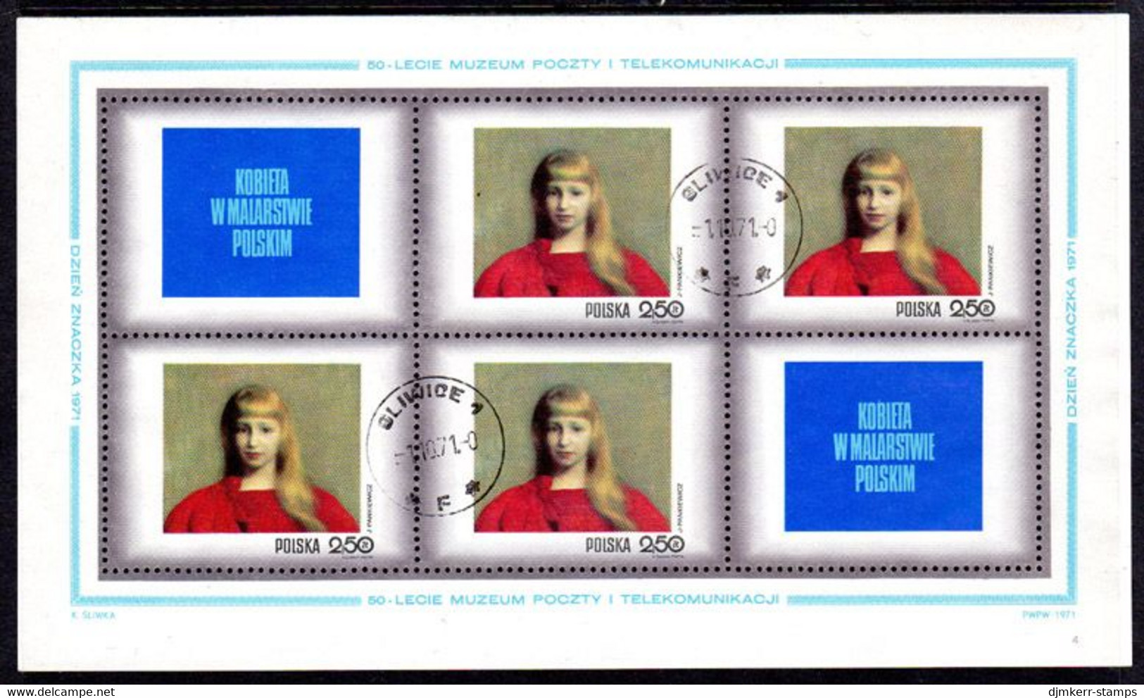 POLAND 1971 Stamp Day: Paintings Of Women Sheetlets  Used . Michel 2110-17 Kb - Gebraucht