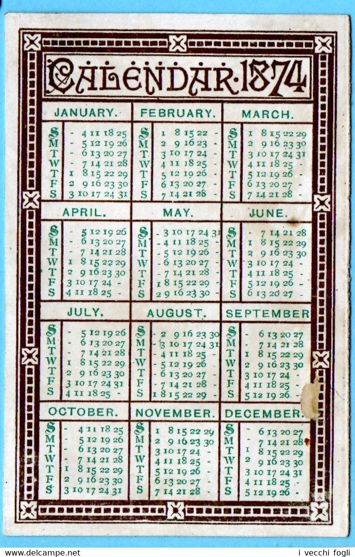 Chromo Trade Card J. & P. Coats' Spool Cotton. Calendrier, Calendar 1880, Année Complète, Full Year. Sea Transport. - Small : ...-1900