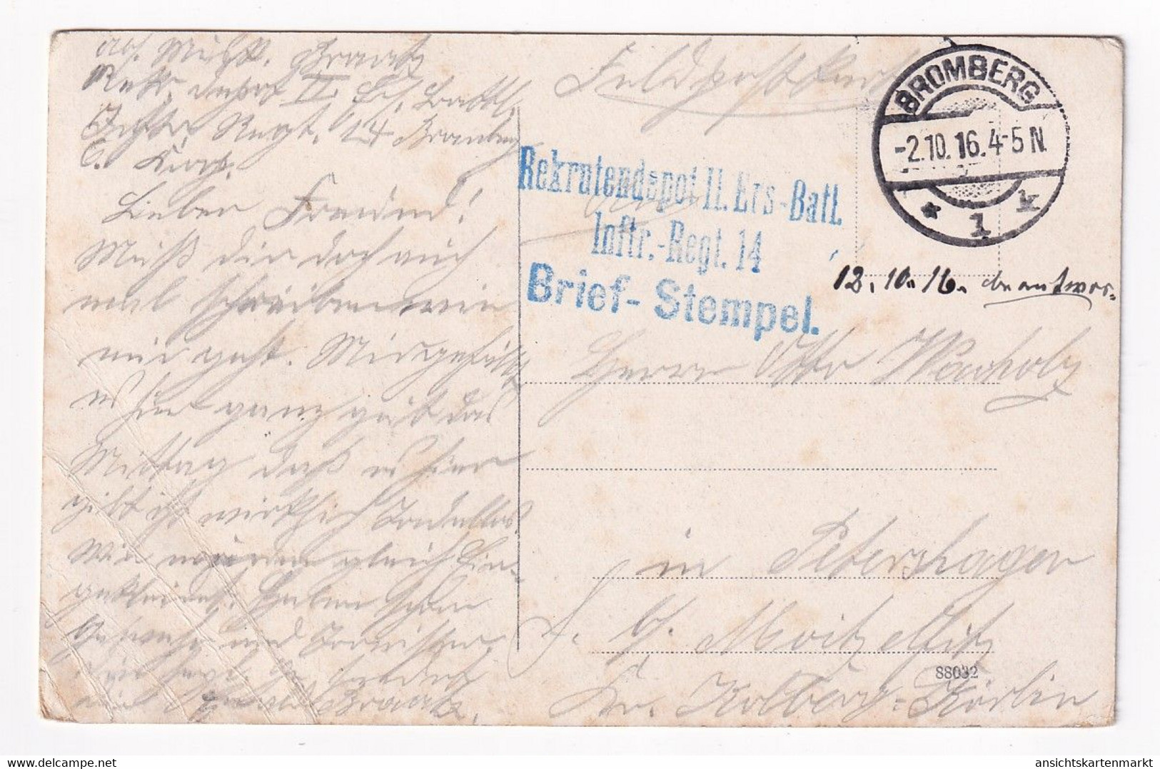 Bromberg, Bülowstraße, General Feldmarschall Von Hindenburg, Alte Postkarte 1916, Bydgoszcz - Polen