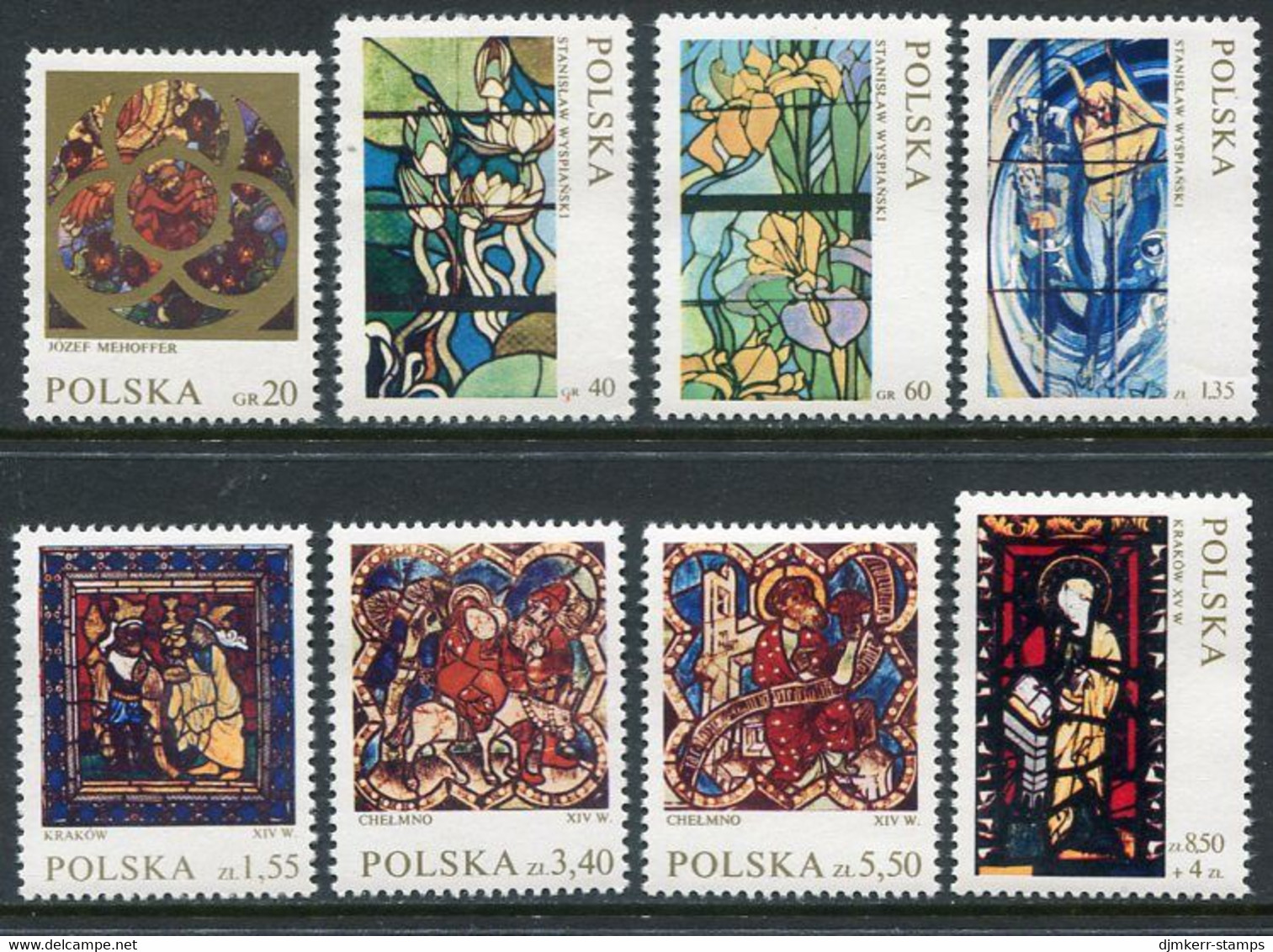 POLAND 1971 Stained Glass  MNH / * MNH / ** . Michel 2102-09 - Nuevos