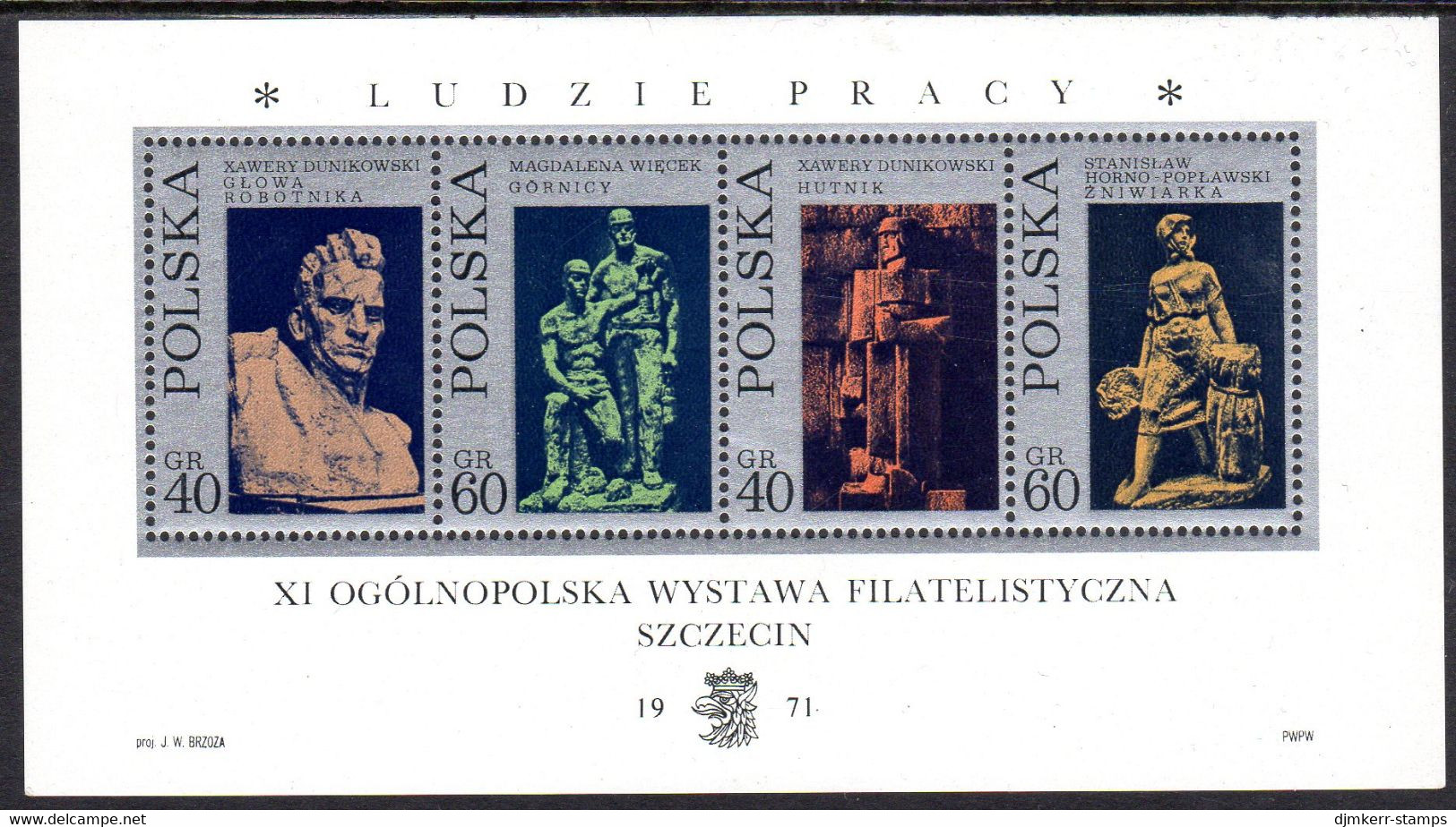 POLAND 1971 Szczecin Stamp Exhibition  Block  MNH / ** . Michel Block 46 - Ungebraucht