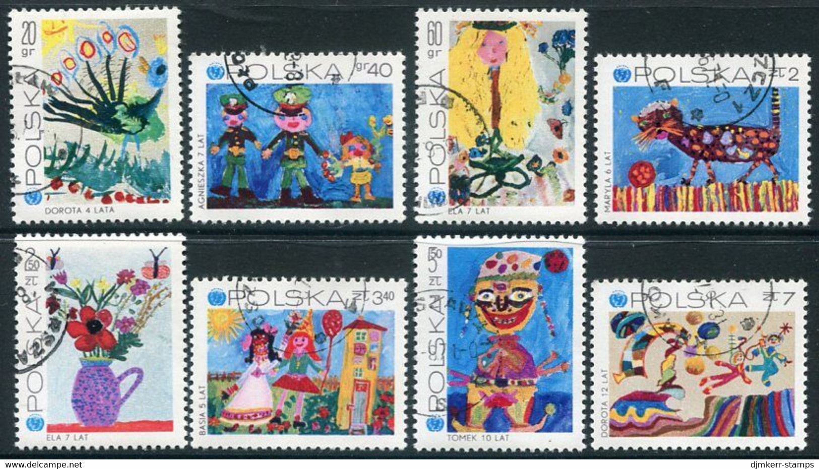 POLAND 1971 UNICEF: Children's Drawings Used.  Michel 2079-86 - Used Stamps