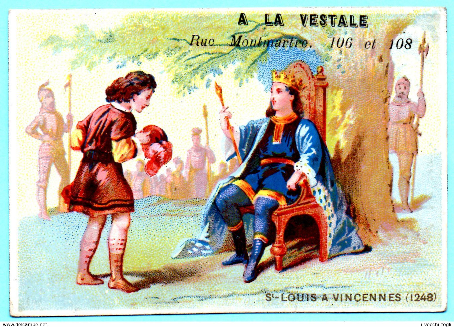 Chromo Calendrier 1er Semestre 1878. Maison A La Vestale. St. Louis à Vincennes. Imp. Laas - Petit Format : ...-1900