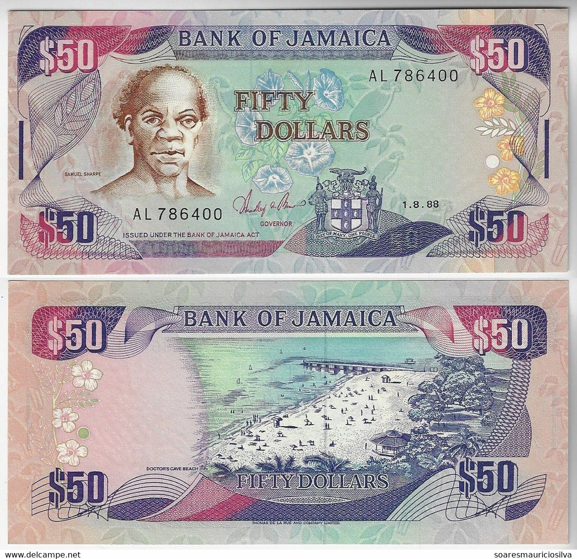 Banknote Jamaica 50 Dollars 1988 Pick-73a Unc (US$12) - Jamaica