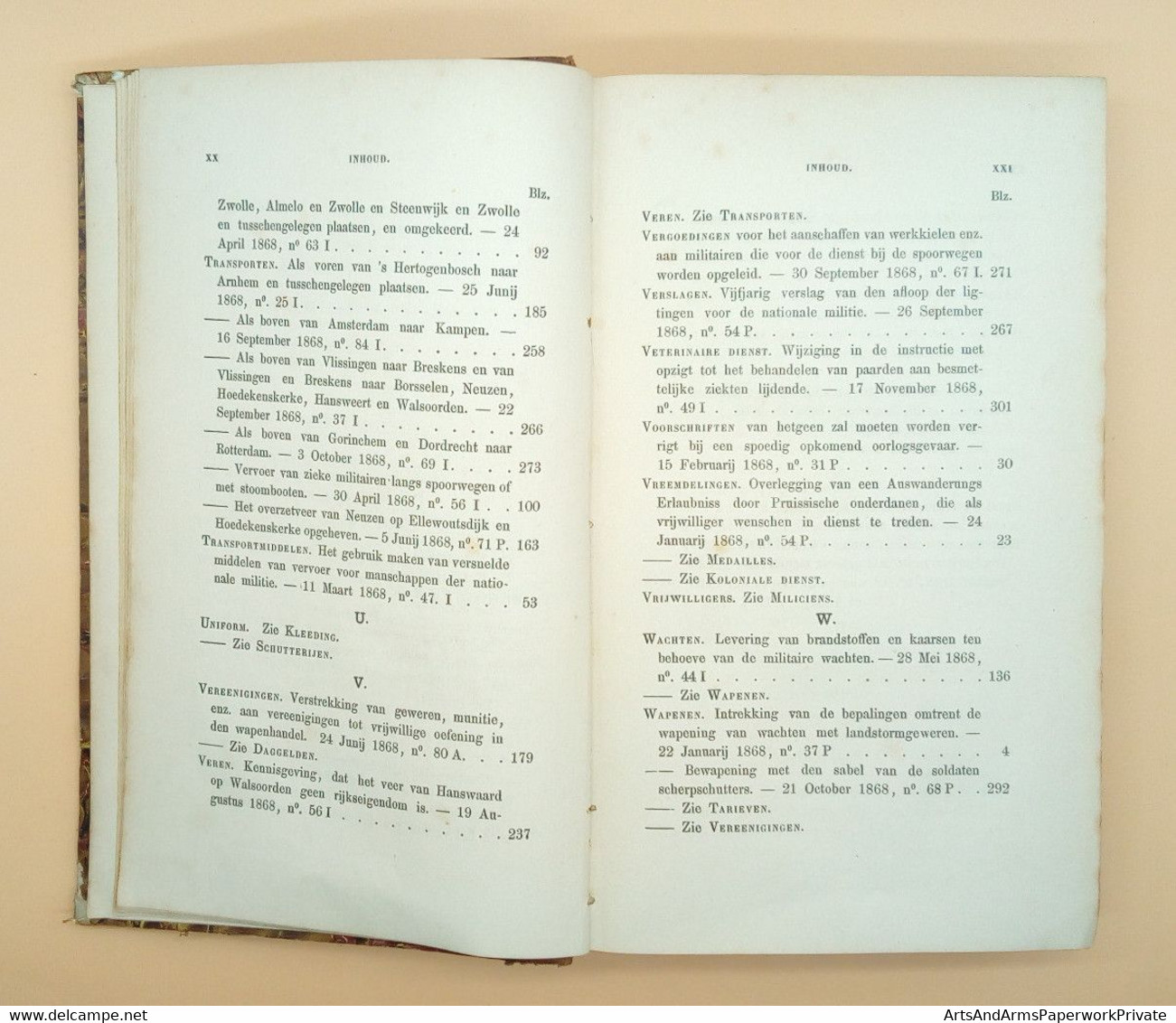 Militaria, Nederland, Landmacht, Departement van Oorlog, 1868