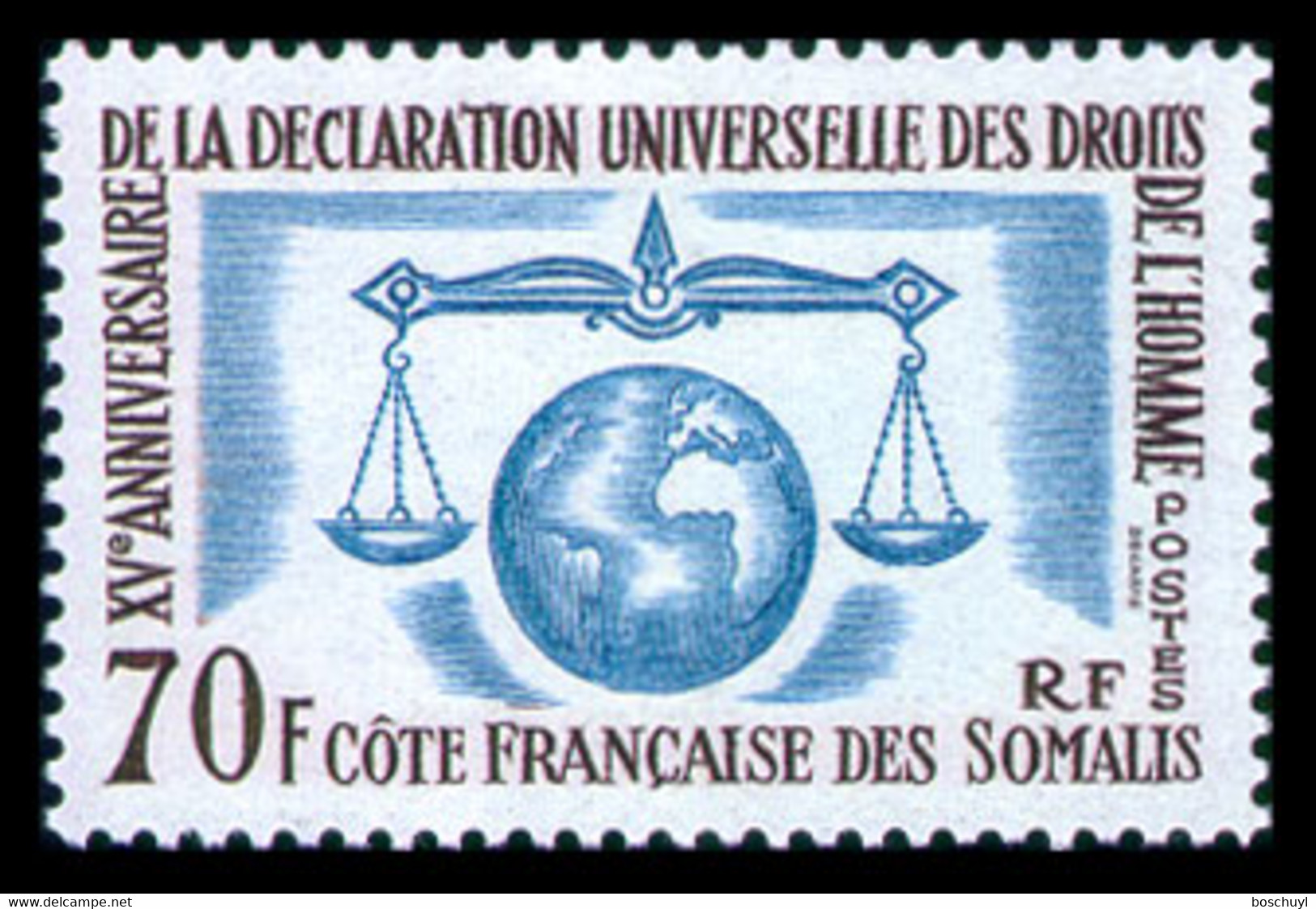 Somali Coast, French, 1963, Human Rights Declaration, United Nations, MNH, Michel 356 - Other & Unclassified