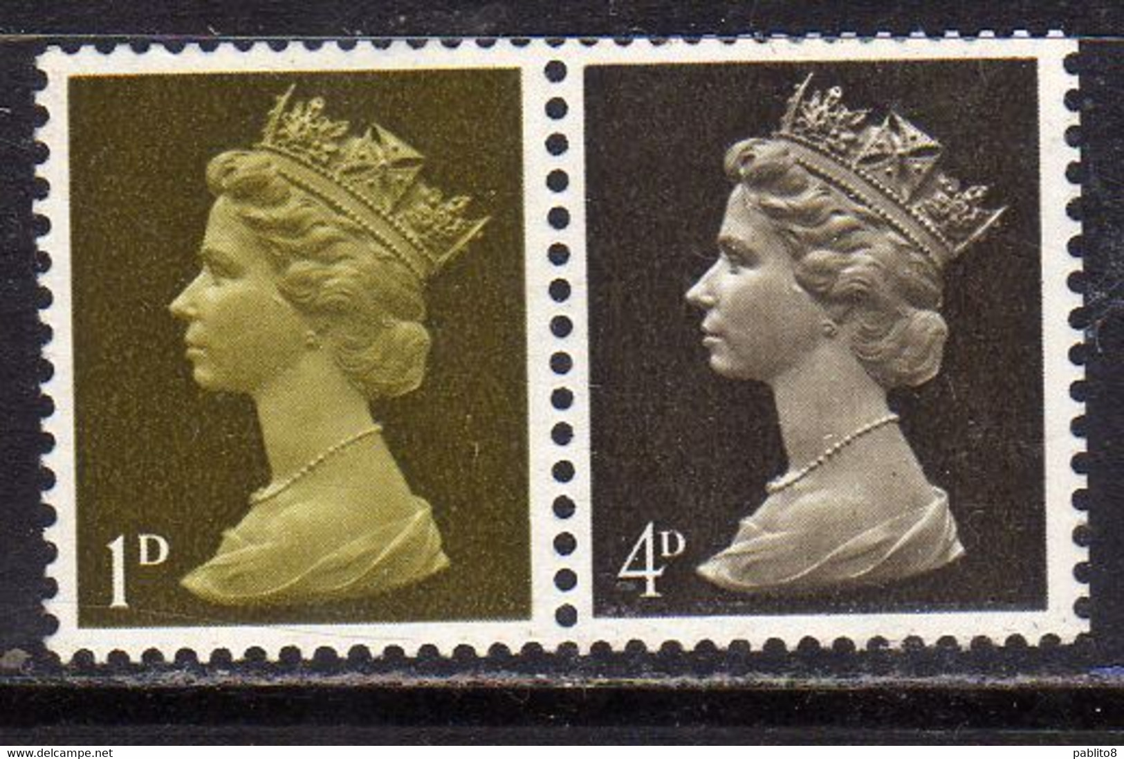 GREAT BRITAIN GRAN BRETAGNA 1967 1969 MACHIN DEFINITIVE STAMPS QUEEN ELIZABETH II REGINA ELISABETTA 1+4d MNH - Ongebruikt