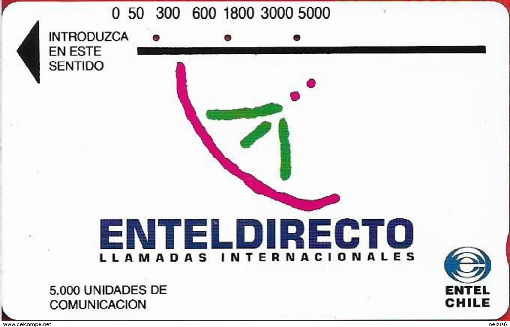 Chile - Entel (Tamura) - Enteldirecto (Bronze Reverse), 5.000$, Used - Chili