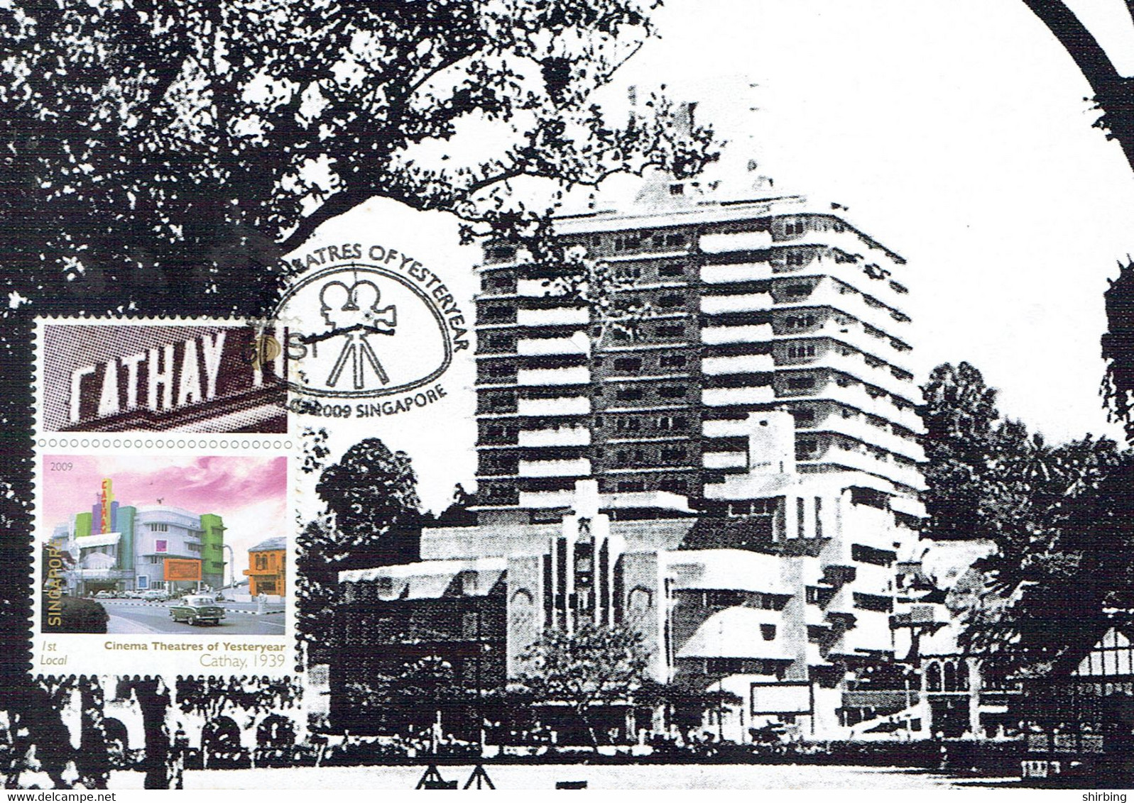 4A :  Carte Maximum Card Singapore - Movie Theatre, Motion Picture, Old Cathay Cinema 2 - Autres & Non Classés