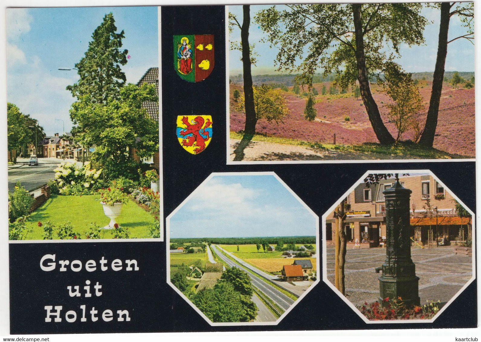 Groeten Uit Holten (OV.)  - (Nederland / Holland) - Nr. HON 3 - Dorp, Heide, Dorpspomp, Snelweg - Holten