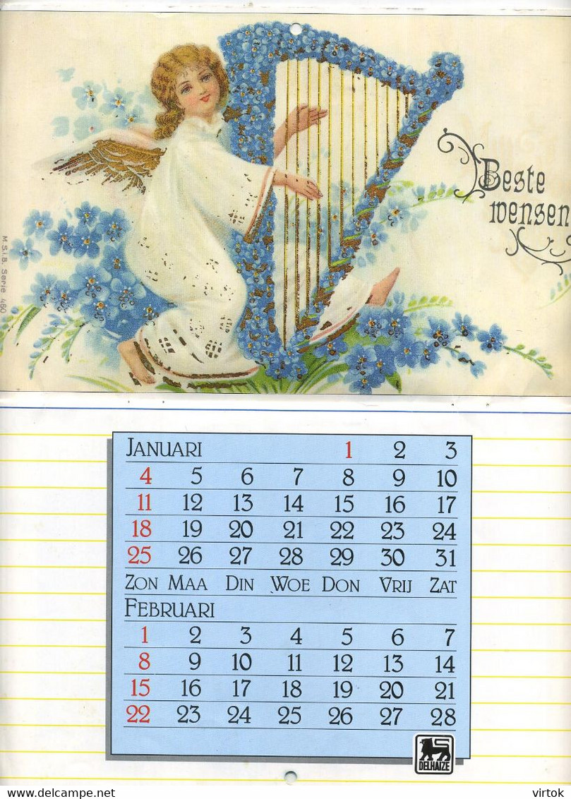 KALENDER :    DELHAIZE  1987    (  24 X 15 Cm )   Compleet   (  120 Ste Verjaardag ) - Grand Format : 1981-90