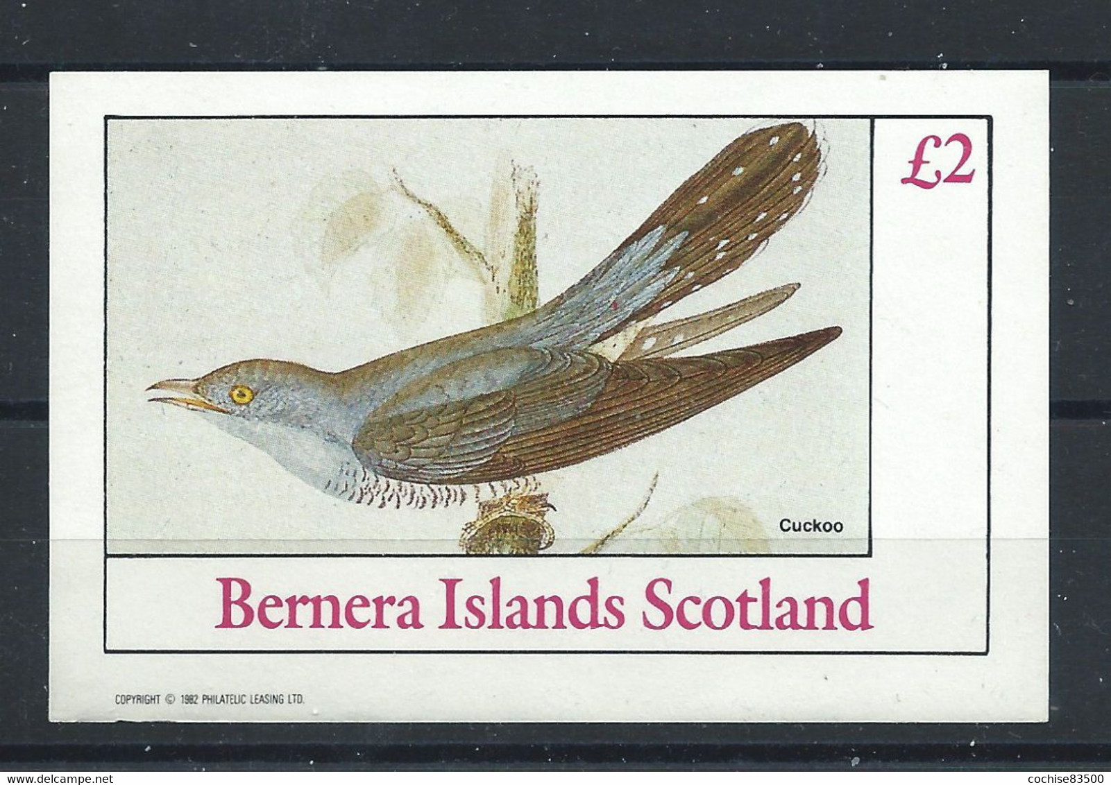 Bernera (Écosse) 1 Tp Neuf ** (MNH) 1982 N. Dentelé - Oiseaux "Coucou" - Catalogue CD Phillips British Locals - Cuckoos & Turacos