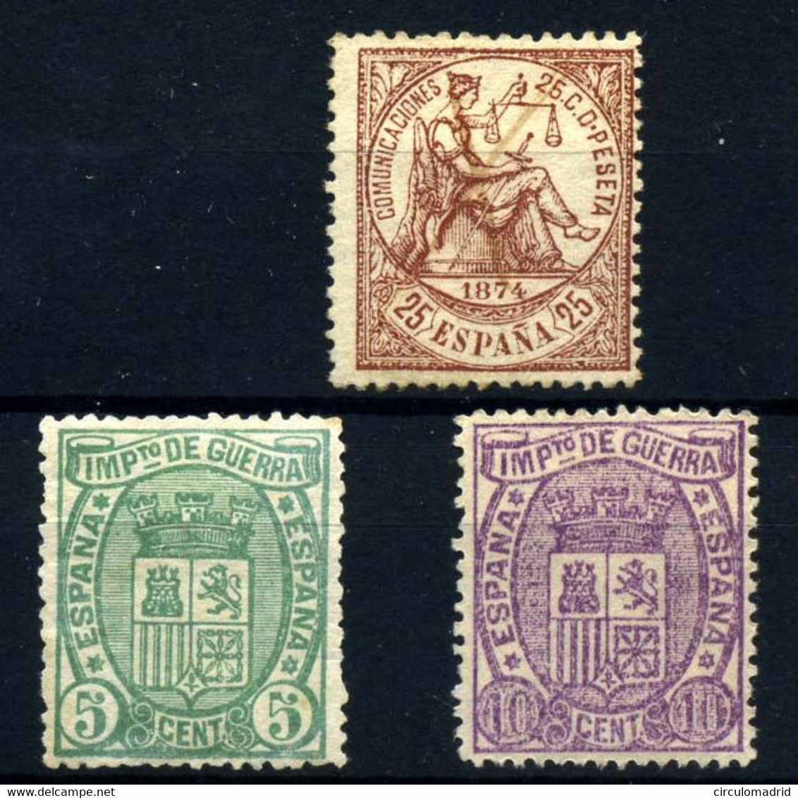 España Nº 147, 154/55. Año 1874/55 - Unused Stamps