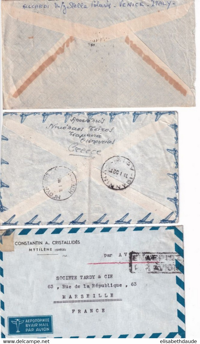 GRECE - 1947/1952 - 9 ENVELOPPES AIRMAIL => FRANCE / USA / FINLANDE / SUISSE ! - Lettres & Documents