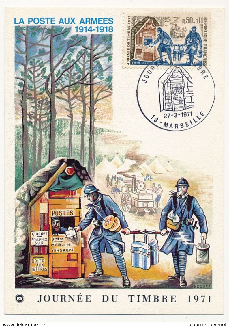 FRANCE - Carte Fédérale - Journée Du Timbre 1971 - La Poste Aux Armées - 27/3/1971 - 13 MARSEILLE - Día Del Sello