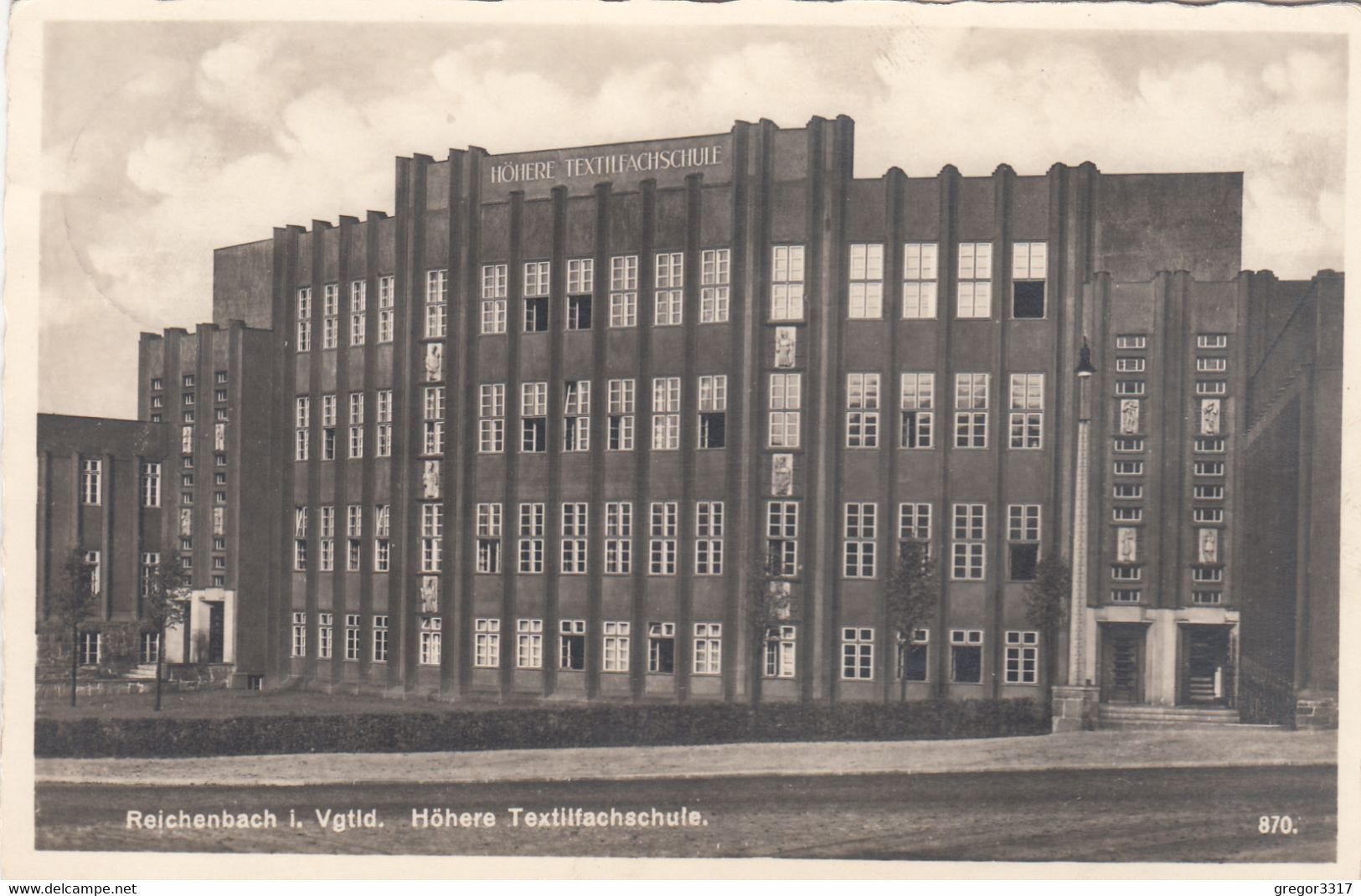 A111) REICHENBACH I. Vgtld.  Höhere Textilfachschule - Sehr Schöne DETAIL AK - Alt ! 21.12.1942 - Reichenbach I. Vogtl.