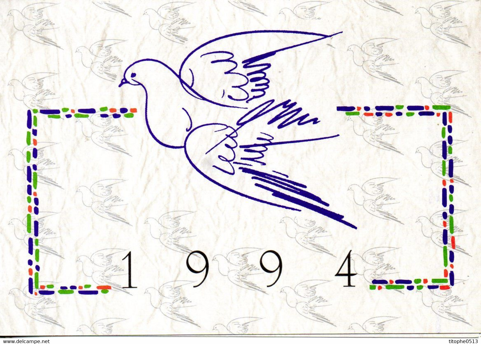 ONU GENEVE. N°255-8 De 1993 Sur Carte De Voeux. Lignes Et Courbes Figuratives. - Cartas & Documentos