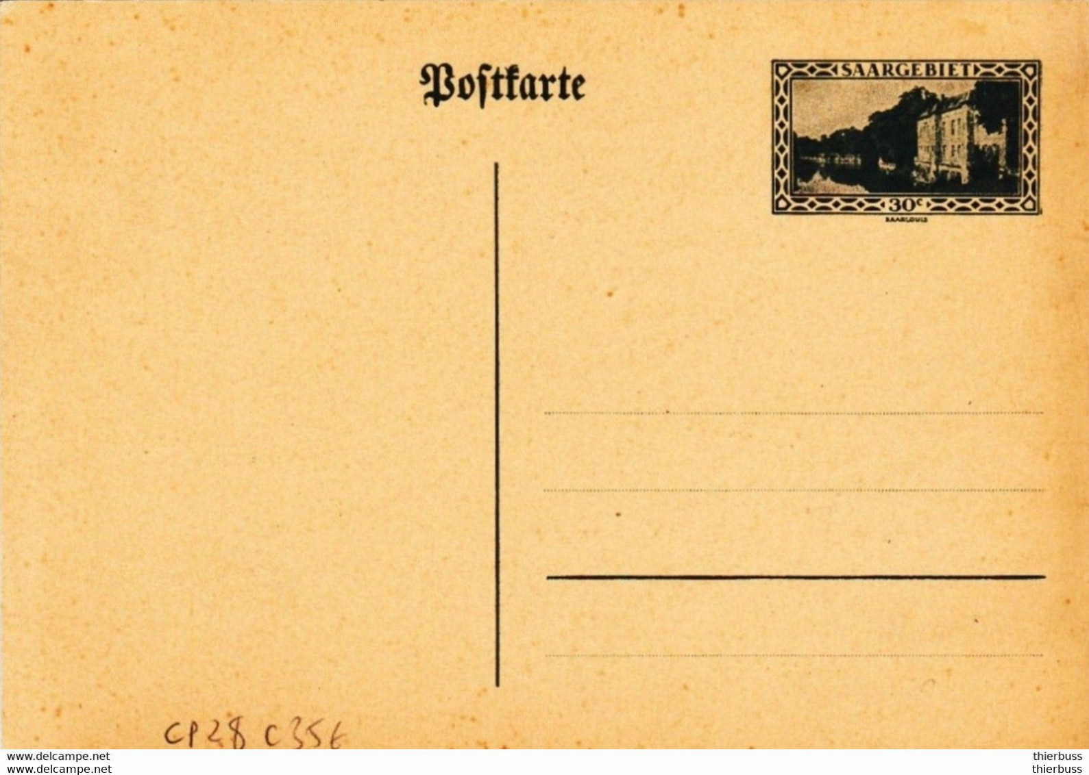 Entier Carte 30ct Vert SAARGEBIET Non Circulée - Postal Stationery