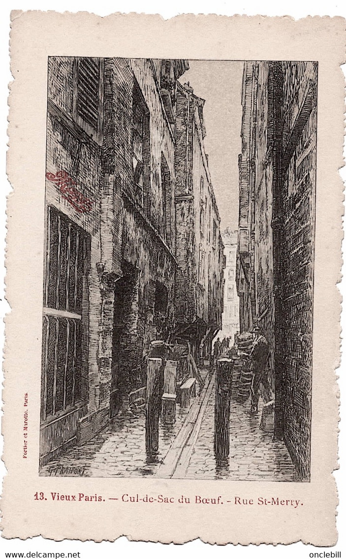 Paris Cul De Sac Du Boeuf Rue St Merry Pub Maggi 1910 état Superbe - Non Classés