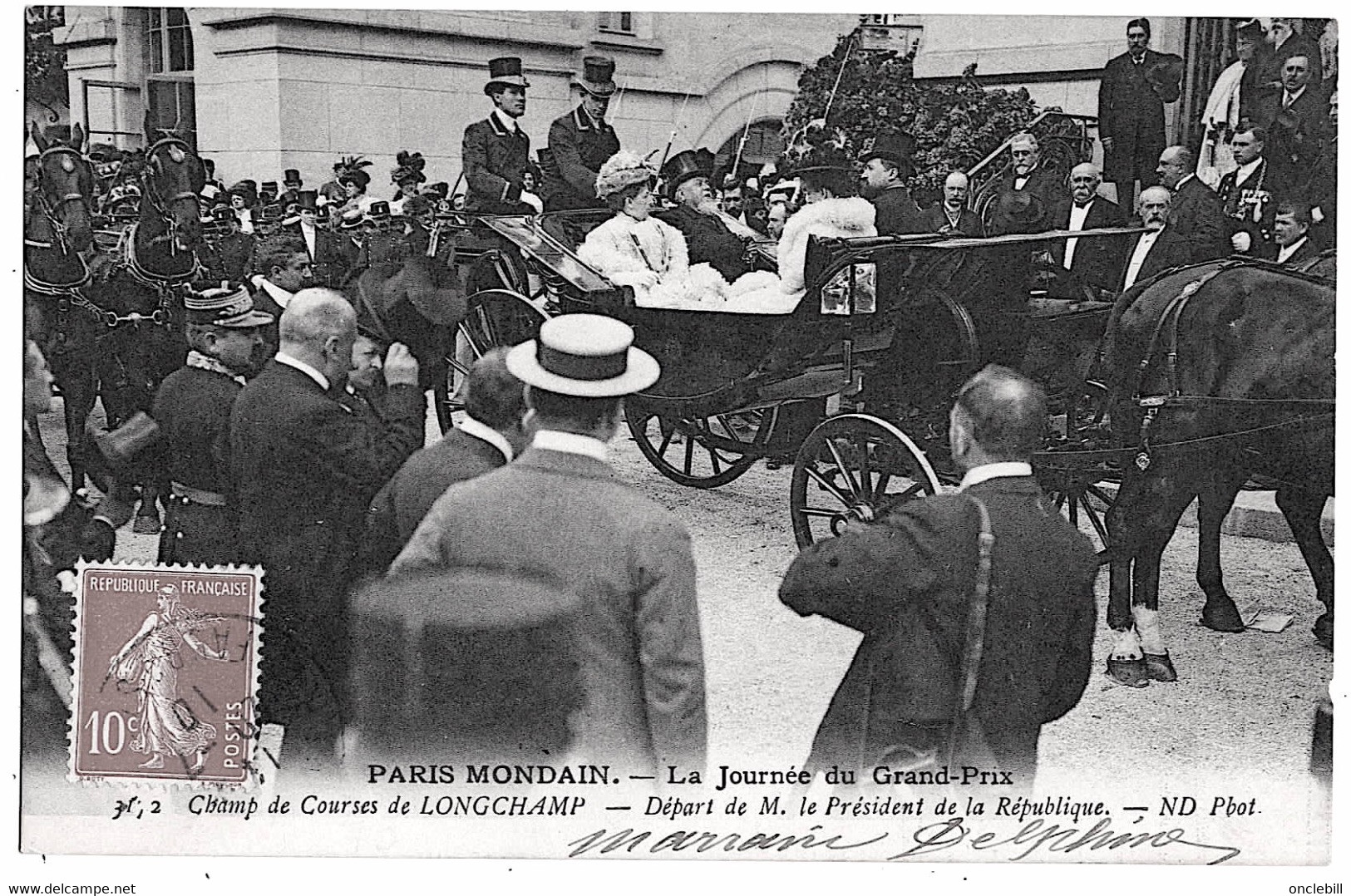Paris Courses Longchamp Arrivée Président De La République 1910 état Superbe - Zonder Classificatie